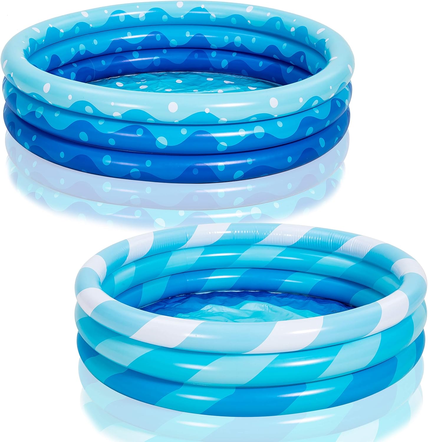 2 Packs 45" X 10" Inflatable Kiddie Pools, Blue Swimming Pool for Kids Summer Fun, Indoor&Outdoor Water Pool Baby Pool Pit Ball Pool for Ages 3+: Toys & Games