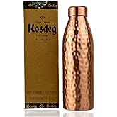 Copper Water Bottle - 24 oz Solid Pure Copper - An Ayurvedic Copper Vessel For Drinking - Drink More Water, Lower Your Sugar Intake And Enjoy The Health Benefits