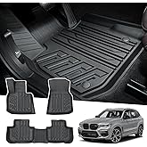 Powerty Floor Mats for 2018-2024 BMW X3 / 2019-2024 BMW X4, Custom Fit for X3 X4 Accessories, 3D TPE All Weather Car Mats Heavy-Duty Floor Liners (Fit All Models)