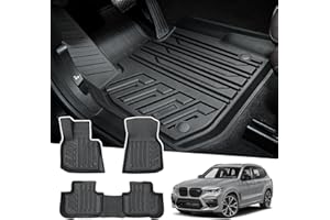 Powerty Floor Mats for 2018-2024 BMW X3 / 2019-2024 BMW X4, Custom Fit for BMW X3 Accessories, 3D TPE All Weather Car Mats Heavy-Duty Floor Liners (Fit All Models)