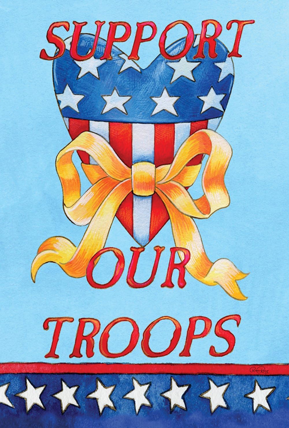 Toland Home Garden Support Our Troops 12.5 x 18-Inch Decorative USA-Produced Garden Flag