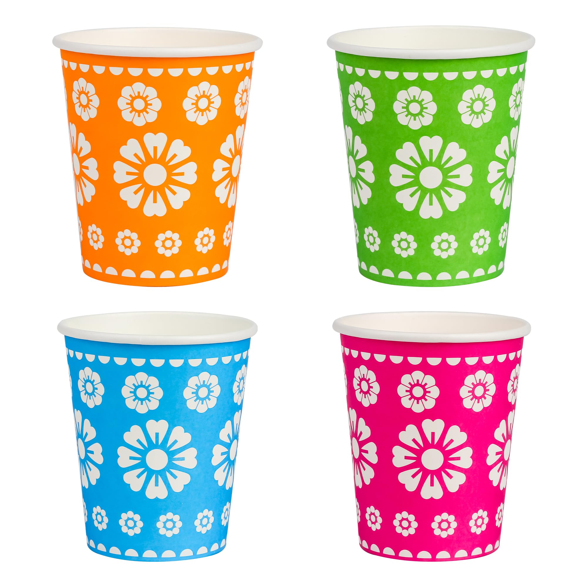 Photo 1 of 100Pcs Fiesta Paper Cups Mexican Disposable Party Cups 9oz Cinco De Mayo Beverage Coffee Disposable Drinking Cups for Mexican Fiesta Birthday Party Supplies