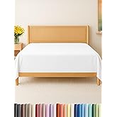 King Size Flat Sheet - Hotel Quality Top Flat Bed Sheet Only - Ultra-Soft, Comfy, Breathable & Cooling - Fade & Wrinkle Free - Easy-Care, Stain & Shrink Resistant Bedding - Easy-Fit & Oeko-Tex - White