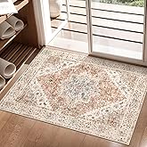 Ciicool Washable Vintage Area Rug, 2x4ft Boho Small Rug, Ultra Soft Rugs for Entryway, Non-Slip Entry Rugs Oriental Low-Pile Indoor Mat Floor Carpet for Entrance Bedroom Kitchen Bathroom Foyer Decor