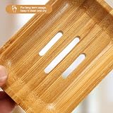 GUANJUNE 2 Pack Bamboo Soap Dish Holder for Bathroom & Kitchen Storage view 5