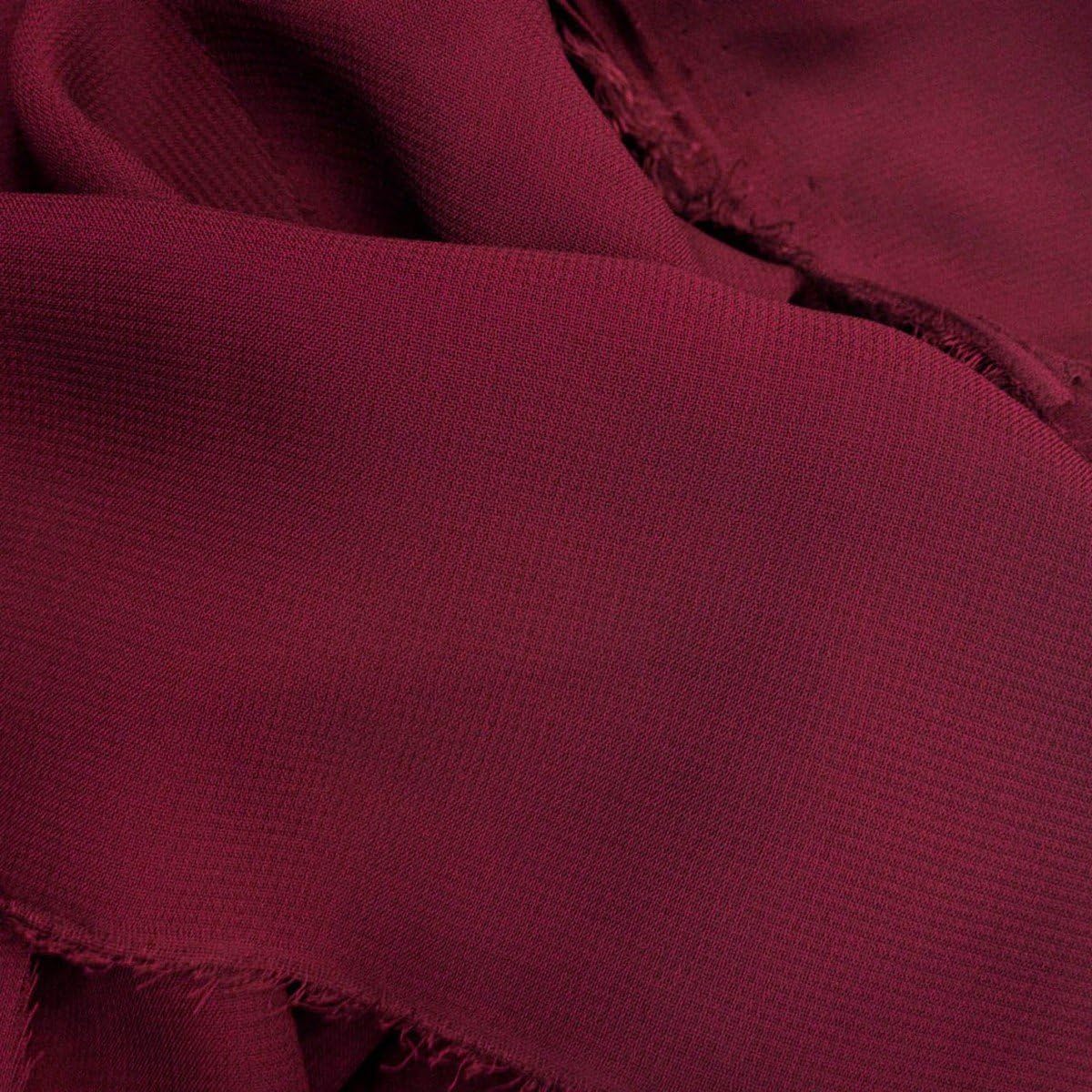 Solid Sheer Chiffon Fabric Polyester Dress 58 Inch Wide- Fabric by The Yard (F.E.) (1 Yard, Burgundy)