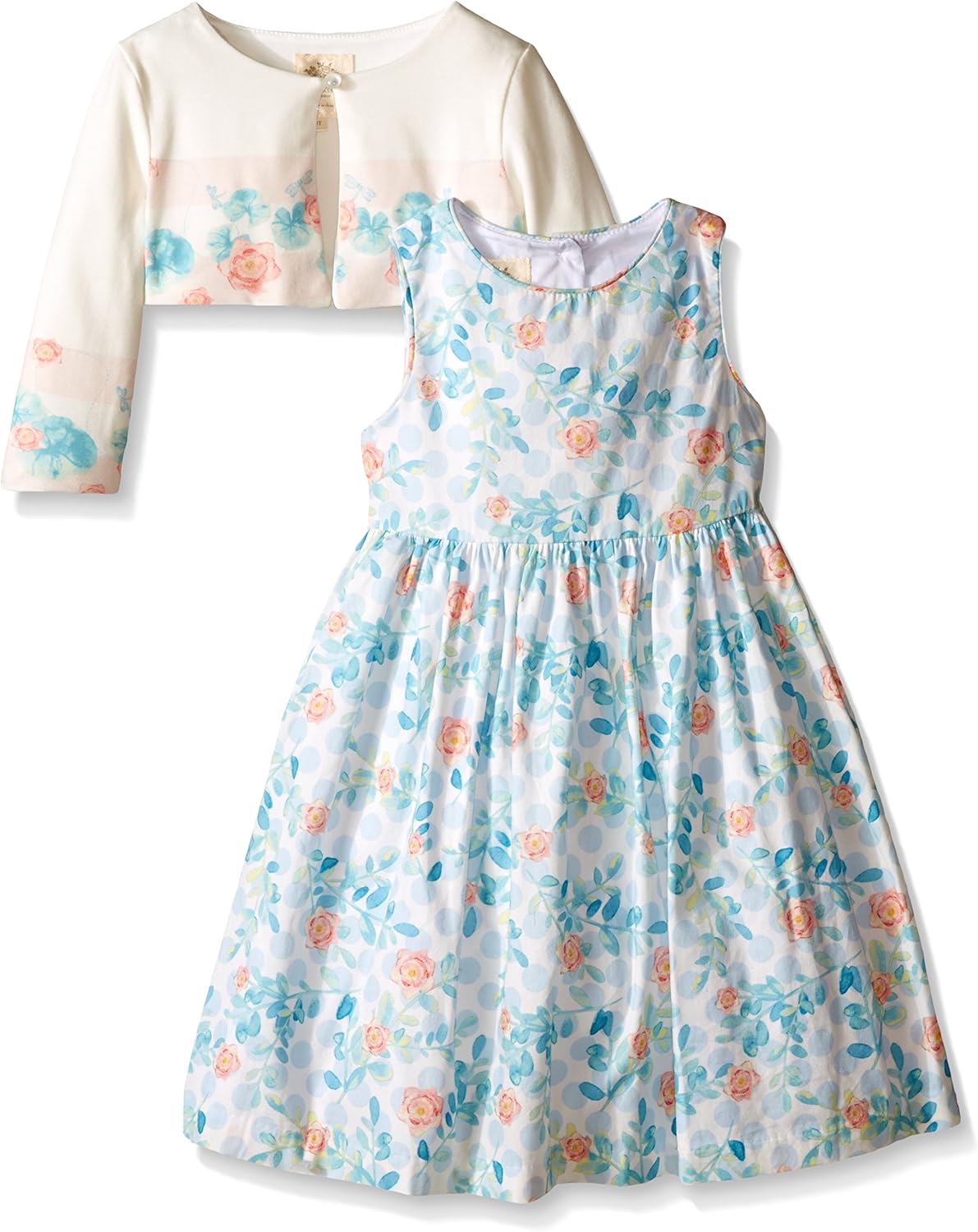 Laura Ashley London Little Girls Floral Dress with Jacket