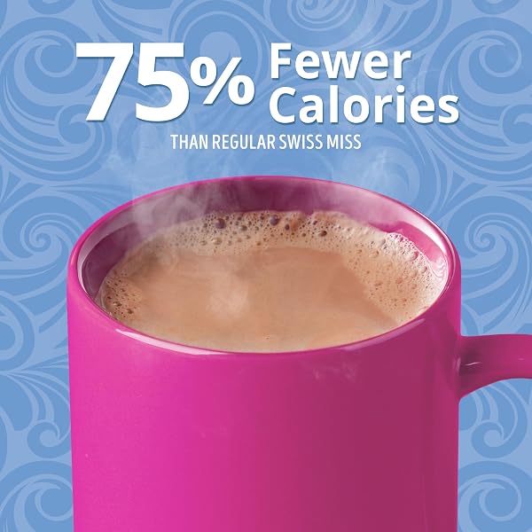 SWISS MISS REDUCED CALORIE MILK CHOCOLATE FLAVORED HOT COCOA MIX, HOT COCOA BAR SUPPLIES, 0.39 OZ., 8-COUNT ENVELOPES