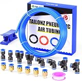 TAILONZ PNEUMATIC 6mm 4mm PU Air Hose 10m Kit with Fittings