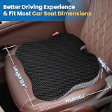 QUTOOL Car Seat Cushion Memory Foam Wedge Boost Pad 18.5x16.5x3 in view 4