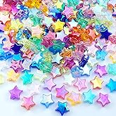 LIMAOLLY 300 PCS Acrylic Star Beads Clear Loose AB Colors Cute Spacer Beads for Jewelry Making DIY Bracelet Earring Necklace Key Chains(Mixed Color)