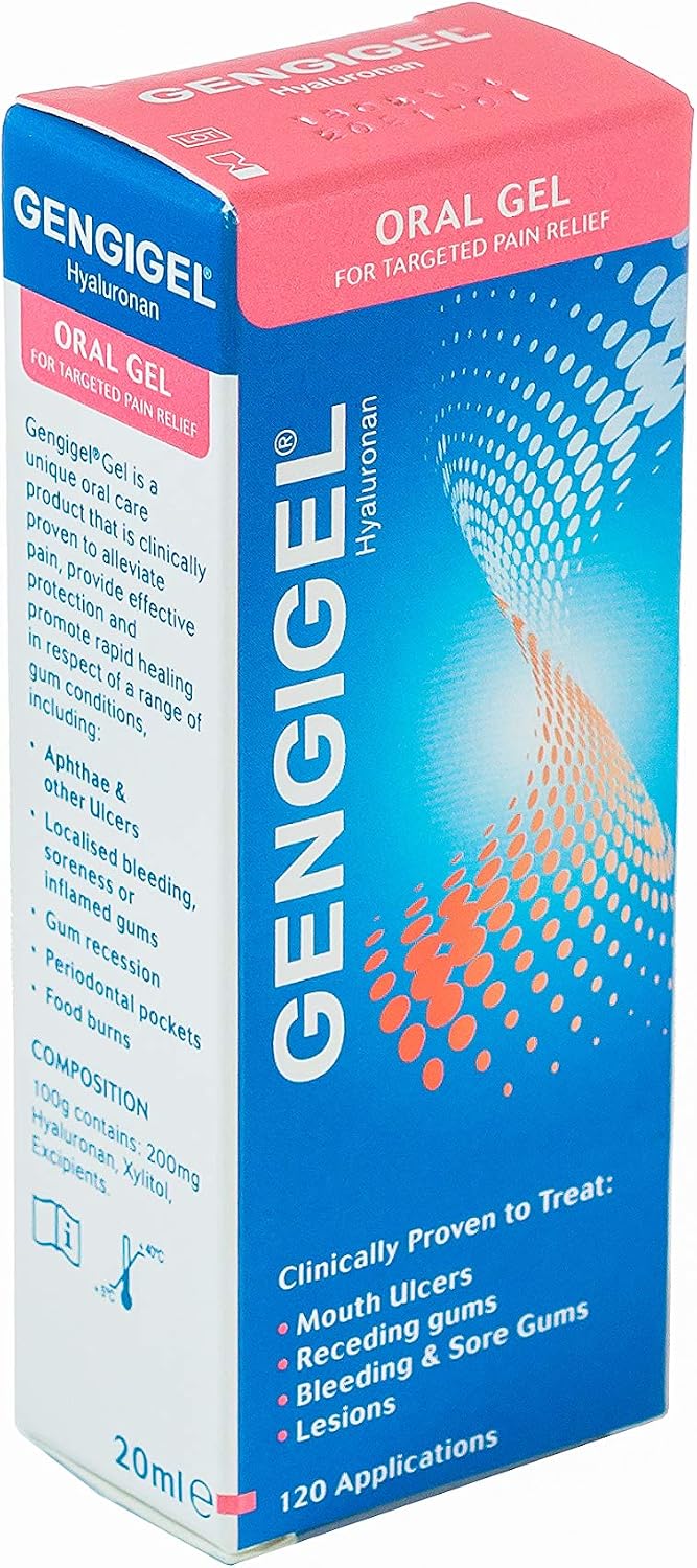 Gengigel Gingival Gel 20ml (Pack of 3), Hyaluronic Acid Mouth Ulcer Treatment for Adults Gum Repair & Gum Disease Support - Image 4