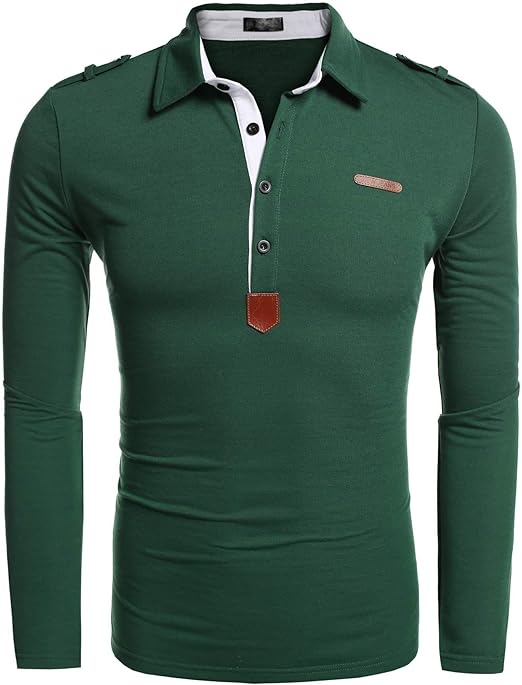 slim fit polo shirts long sleeve