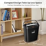 VidaTeco Micro-Cut Shredder 10-Sheet P-4 5x16mm 15L Basket Jam-Proof view 7