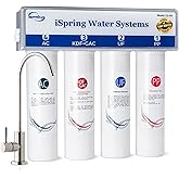 iSpring CU-A4 0.01μm Ultra-Filtration Under Sink Water Filter System, Tankless 4-Stage High Capacity, Remove 99.99% Contaminants, Quick Filter Change with Brushed Nickel Faucet, White