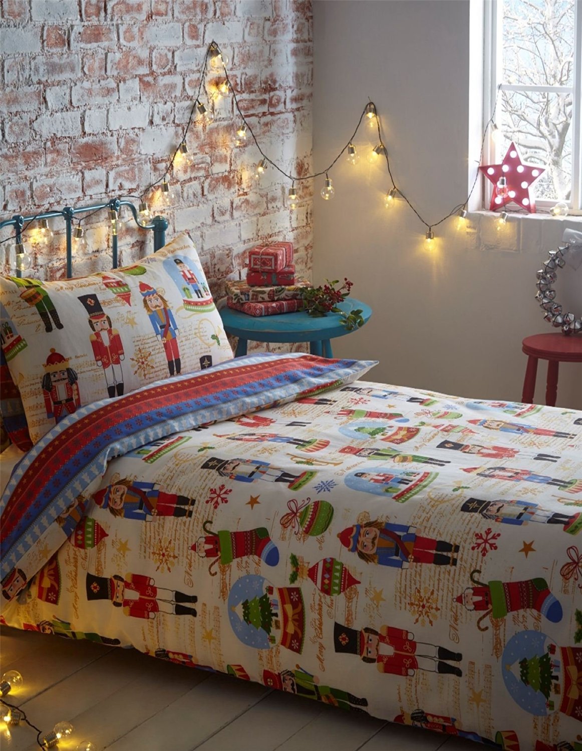 Christmas Nutcracker Kids Xmas Decorations Stocking Quilt Duvet Cover