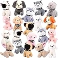 Niceup 20Pcs 4.5in Mini Stuffed Dogs Small Plush Animals for Kids Non-Candy Easter Basket Stuffers Bulk Adopt a Puppy Pet Ado