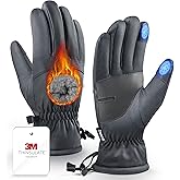 Deemii Winter Gloves Men Women Made with 3M Insulation&Plush Lining -10℉ Windproof&Water-Resisitant Glove with Touchscreen Fingers
