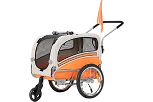 Sepnine & Leonpets pet Carry of 2 in1 pet Dog Bike Trailer Bicycle Trailer and Jogger 20303 Orange…