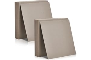 Lewtemi 50 Pcs Book Board, Binders Board Chipboard Designer Bookboard Kraft Heavy Duty Chipboard Sheets Bookbinding Supplies for Book Binding Cover (Gray,12 x 12 Inch, 70 PT)
