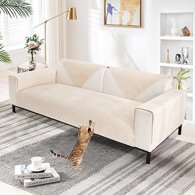 SHANNA Soft Chenille Sofa Cover L Shape 110x110cm White 1/2/3/4 Seater