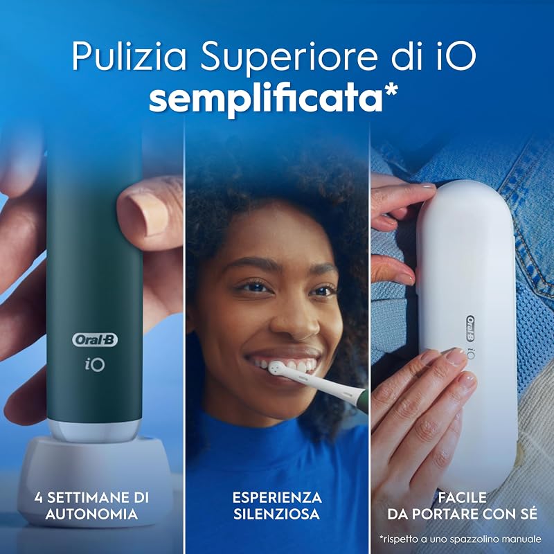 iO 2 Spazzolino Elettrico, 1 Testina di Ricambio, Custodia, Verde