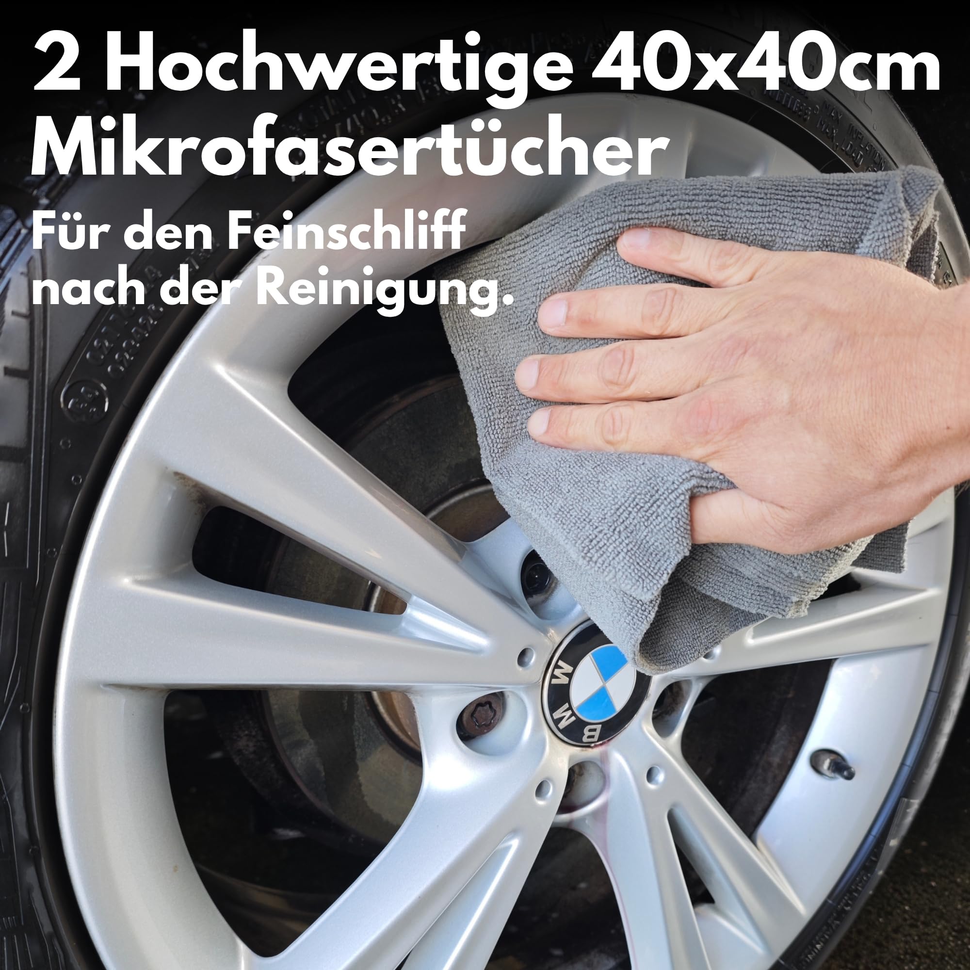 Ivality® Premium Felgenreiniger Set - Mit Wirkindikator & schonend - Felgen Reiniger Auto, Rim Cleaner, Alufelgen Reiniger, Wheel Cleaner, Alu Felgen Reinigung, Detailing Pinsel + 2 Mikrofasertücher 5