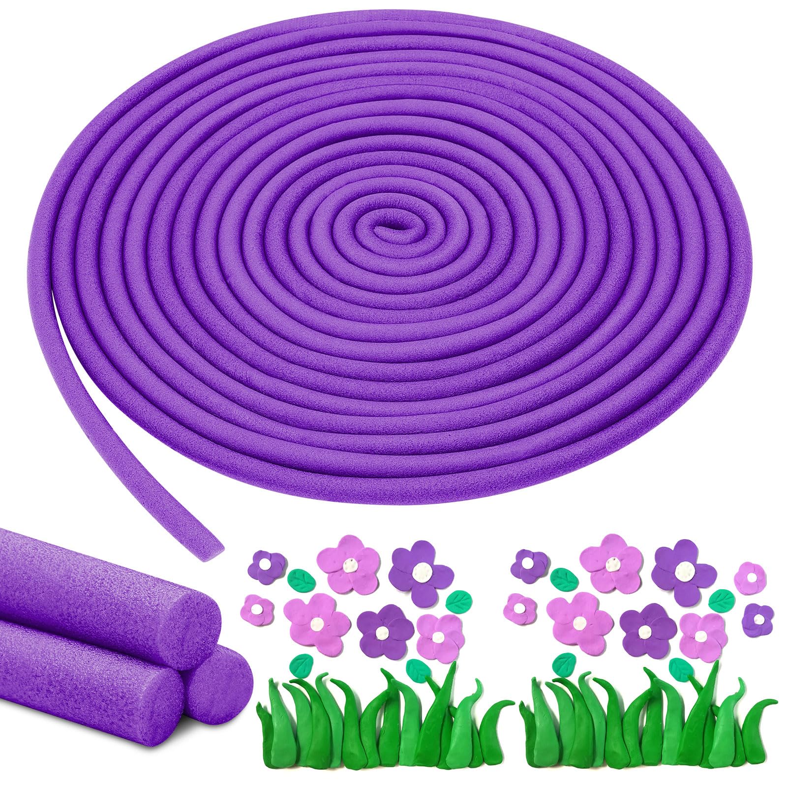 Photo 1 of Frienda 5/8 Inch x 40 Ft Foam Noodles for Crafts Versatile Pool Noodles Foam Tubes Cylinder Rods for Modeling, DIY Arts and Crafts Supplies (Light Purple)