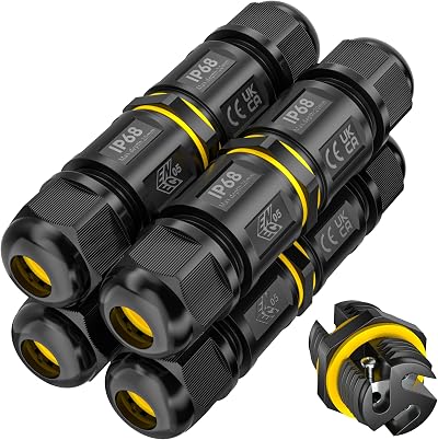 SOMELINE IP68 Waterproof Outdoor Junction Box 2-Way Cable Connector 5-9mm