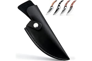 Kitory 6-inch Boning Knife Sheath - Premium Soft Leather Blade Cover with Secure Belt Loop | Durable & Lightweight for Hunting, Camping, Kitchen | 2025 Gift for Outdoorsmen, Chefs (Black)