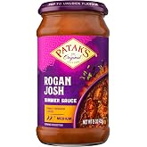 Patak&rsquo;s Rogan Josh Simmer Sauce - Medium Spiced Tomato-Based Curry Sauce with Garlic, Ginger &amp; Aromatic Spices - Gluten-Free &amp; Vegan Indian Simmer Sauce - Ready in Minutes - 15oz Jar (Pack of 1)