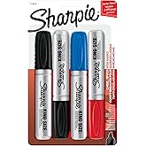 Sharpie King Size Permanent Marker, Large Chisel Tip, Great for Poster Boards, Assorted, 4 Count