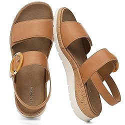 UBFEN Womens Flat Sandals Arch Support Open Toe