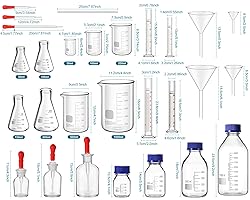 Saysurey 31 Pcs Lab Glassware Set Include Measuring