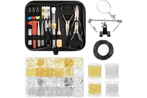 TNTLEAYS Jewelry Making Supplies for Adults, Permanent Jewelry Starter Kit with Tools,4 Necklaces,Jewelrys Pliers,Jewelrys Wires,Findings,Magnifier & Storage Bag,Perfect for Men's and Women's Jewelrys Projects