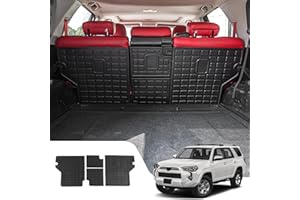 Maszupir Back Seat Cover Compatible with 2010-2024 Toyota 4 Runner 5 Seat Trunk Mat All Weather Cargo Liner 2023 4Runner Accessories (Backrest Mats,Fit W/O&with Sliding Tray)