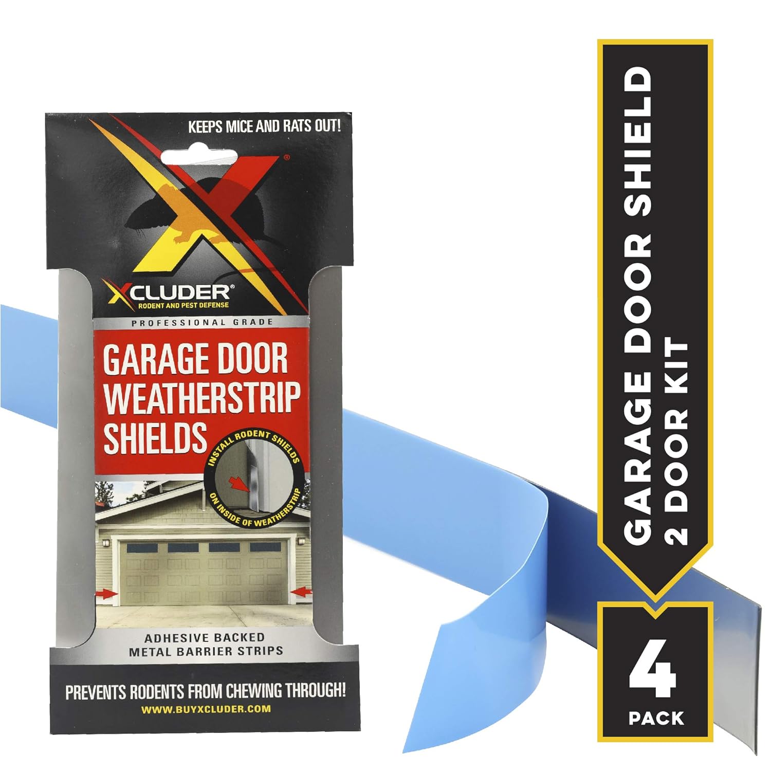 Xcluder Garage Door Rodent Shield, Stainless Steel, 2 Door Kit (Pack of