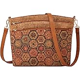 Tuokrisa Natural cork shoulder bag handbag vintage crossbody shoulder bag