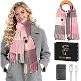 KLADNDER Heated Scarf for Women Men, Rechargeable Neck Scarf Warmer 5000mAh Battery Temperature Adjustable Heated Shawl