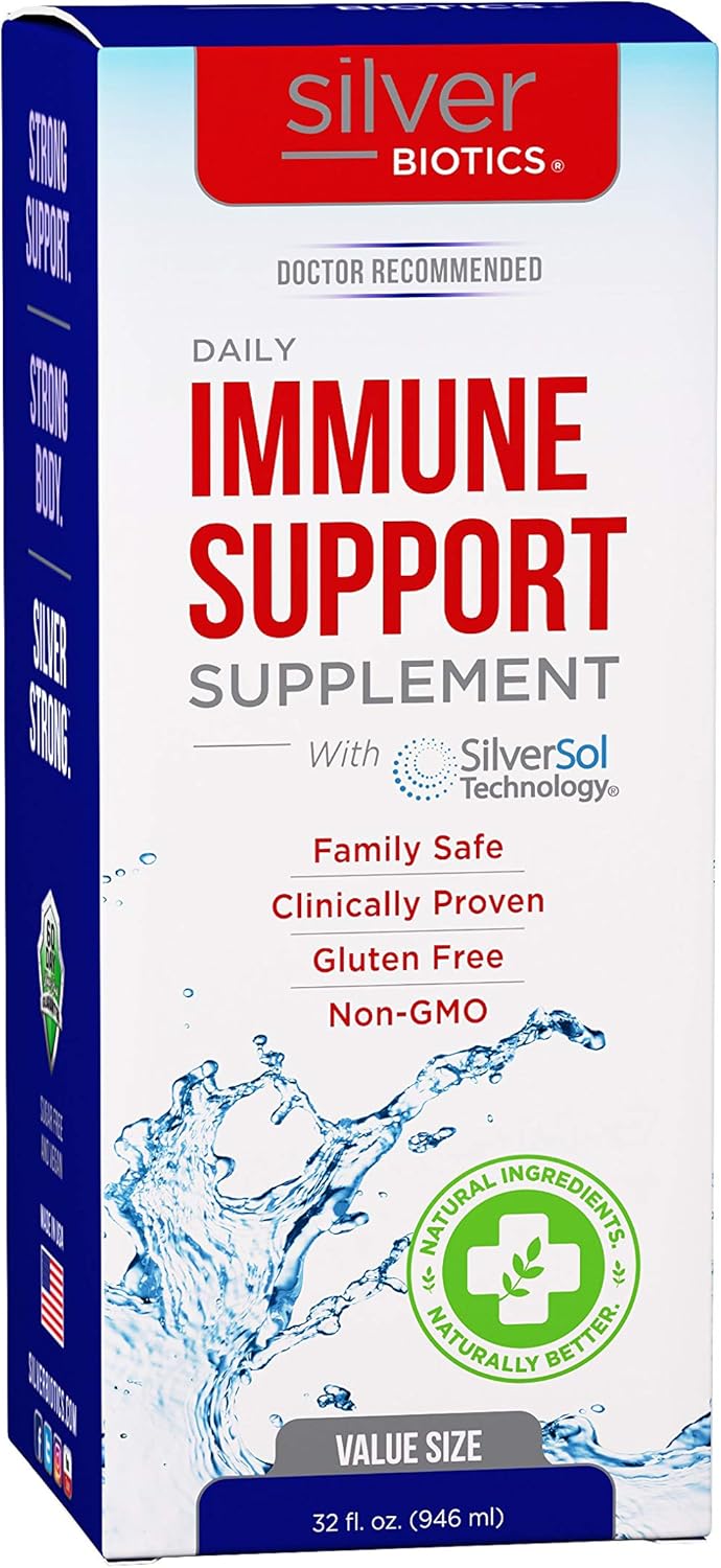 American Biotech Labs - Silver Biotics - Daily Immune Support Supplement with SilverSol Technology - 32 fl. oz.: Health & Personal Care