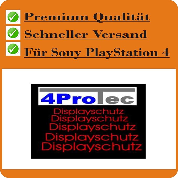 4 x Entspiegelnde Displayschutzfolie Bildschirmschutzfolie von 4ProTec für Sony Playstation 4 - Nahezu blendfreie Antireflexf