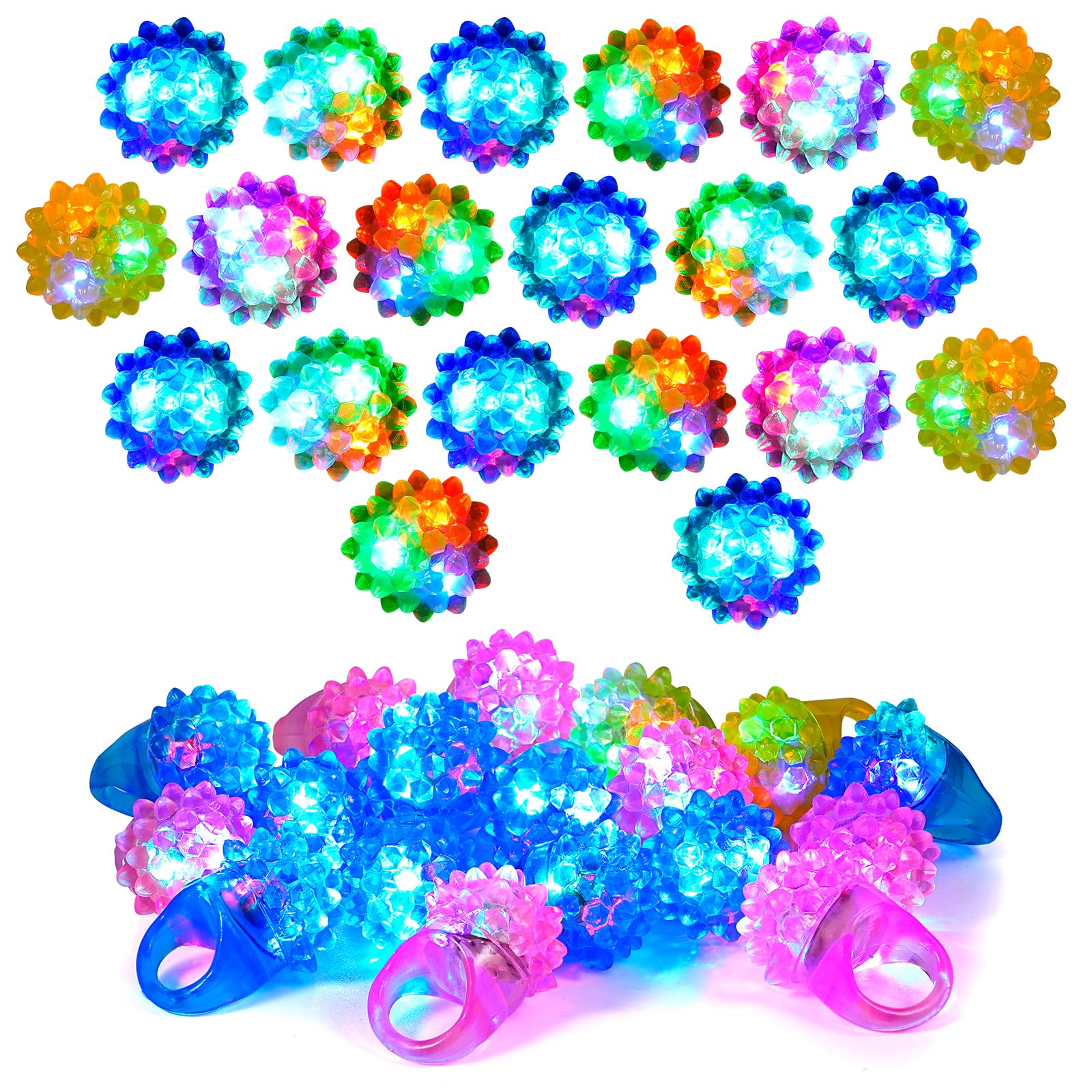 12Pcs LED Mood Rings for Kids - Soft Children Light Up Finger Rings, Flashing Kids Mood Ring, Glow in th Dark Finger Lights for 1+ Kid Teens Adults for Birthday Halloween Christmas Home School Party