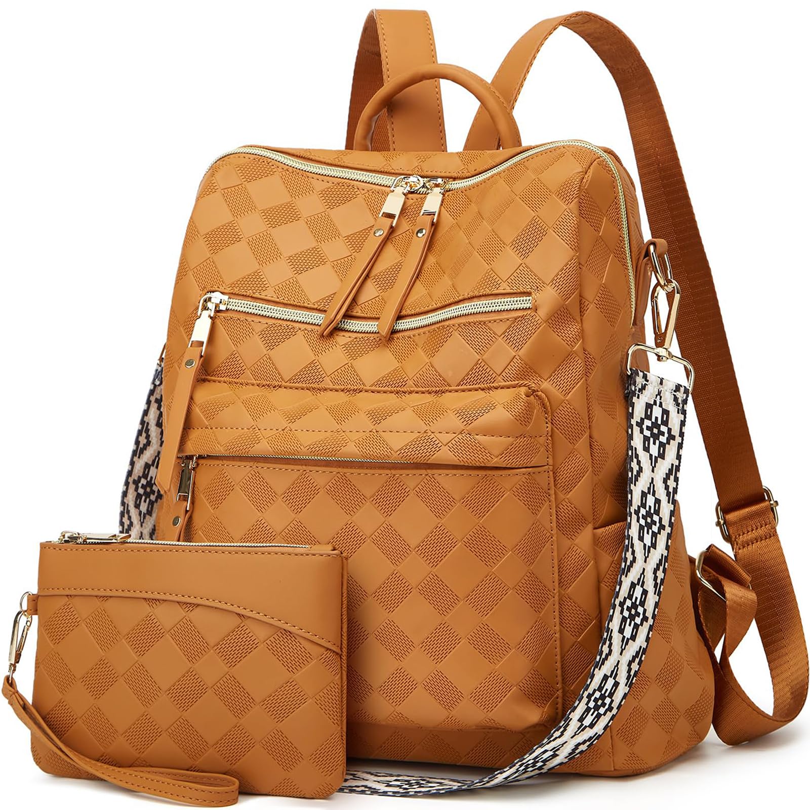 Photo 1 of Makes Backpack Purse for Women PU Leather Travel Satchel Handbag Convertible Design Bag with Purse 2 Piece