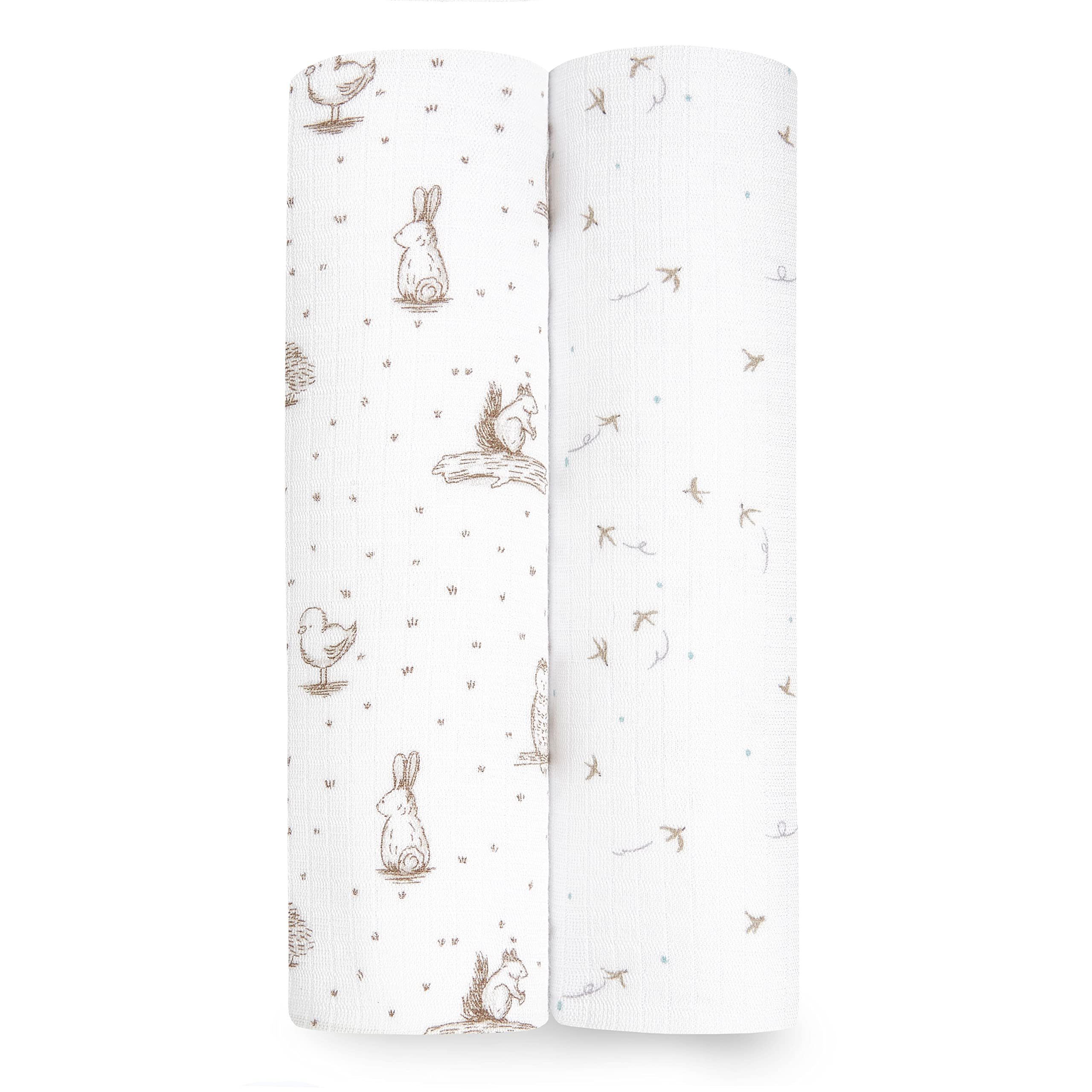 aden + anais essentials Muslin Swaddle - 2 Pack Squares | Bamboo Viscose Large Receiving Blankets for Girls & Boys | Ideal Newborn Babies & Infant Swaddling Wrap Set | Perfect Healing Nature