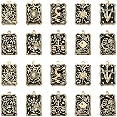 DanLingJewelry 20Pcs 10 Styles Alloy Enamel Pendants Tarot Charms Bulk Rectangle Charm for Jewelry Making