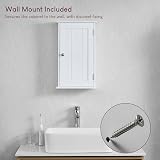 Bath Vida Priano 1 Door Wall Cabinet White 50H x 30W x 14D cm view 7