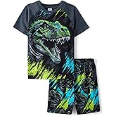 The Children's Place boys Short Sleeve Top and Shorts,2 Piece Pajama Set