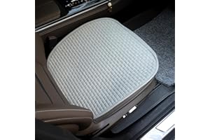 Bamboolady Linen Seat Cover for Car, Bottom Seat Covers for Cars,Trucks,Universal Car Seat Pad Cushion Breathable,Ventilated,Cooling[Gray Front Seat Only]
