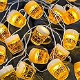 3D Beer Mug String Lights St Patrick's Day Decor, 10ft 15 LED with Remote Control USB & Battery Powered for Bar Christmas Birthday Wedding Party Bedroom Dorm Wreath Summer Club Decorations