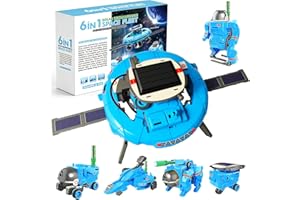 STEM Education Solar Robots Toys for Kids Age 8+, 6-in-1 DIY Space Toys Science Kit, 120 Pcs Building Experiment Robotics Set